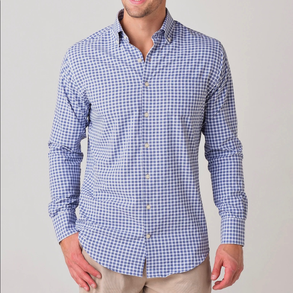 Peter Millar | Plaid Denim Pattern Button Down